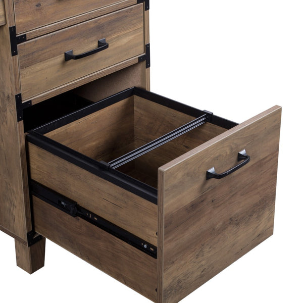 Homeroots 59" Natural Wood Executive Desk – Five Drawers, Timeless Design For A Productive Office Workspace!   568266