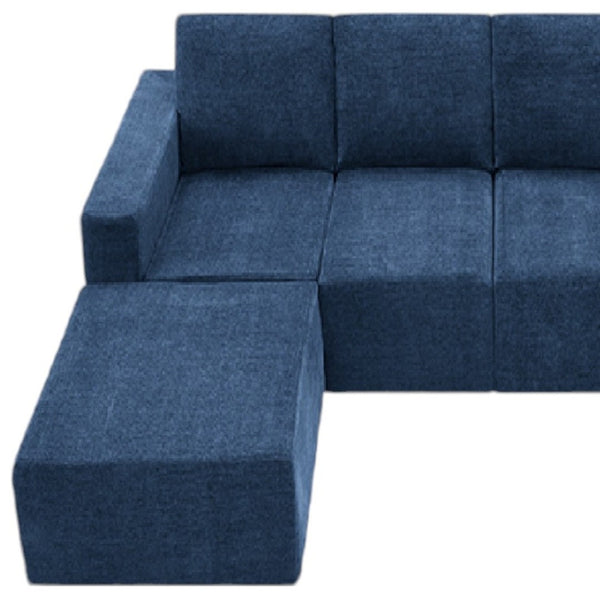 HomeRoots 72" Navy Blue Modular Sofa Chaise with Black Legs - Contemporary Comfort, Versatile Design & Durability 568269