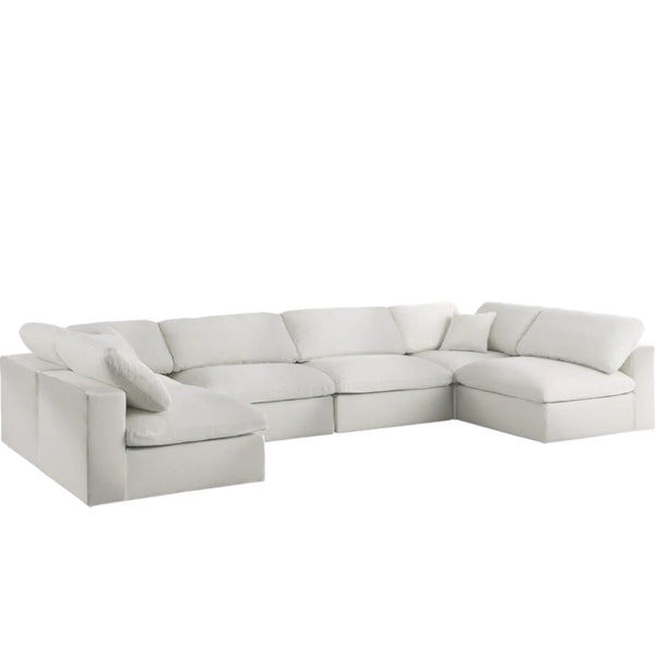 HomeRoots 65" Modular Beige Fabric Sofa with Sleek Black Legs - Stylish, Comfortable, and Versatile Design! 568273
