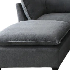 HomeRoots 66" Dark Gray Modular Sofa with Black Legs - Modern Armless Design, Reversible Cushions & Comfort 568275
