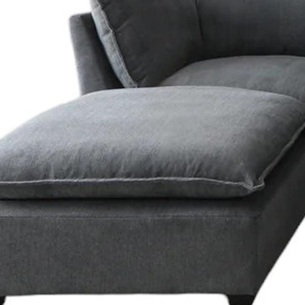 HomeRoots 66" Dark Gray Modular Sofa with Black Legs - Modern Armless Design, Reversible Cushions & Comfort 568275