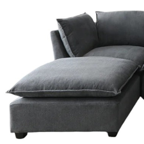 HomeRoots 66" Dark Gray Modular Sofa with Black Legs - Modern Armless Design, Reversible Cushions & Comfort 568275