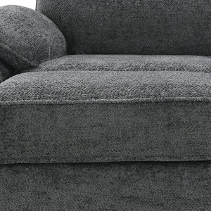 HomeRoots 55" Gray Fabric Modular Sofa – Sleek Armless Design with Black Legs for Modern Living Spaces 568278