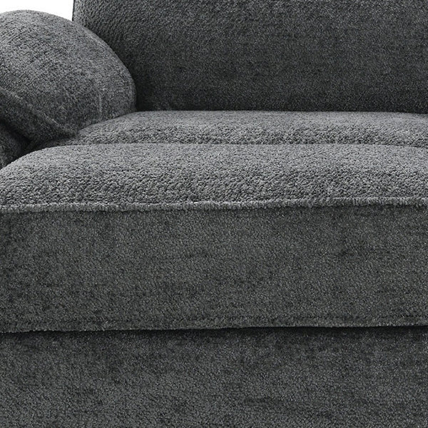 HomeRoots 55" Gray Fabric Modular Sofa – Sleek Armless Design with Black Legs for Modern Living Spaces 568278