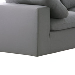 HomeRoots 65" Gray Fabric Modular Sofa - Sleek Armless Design, Supportive Comfort, and Stylish Black Legs 568279
