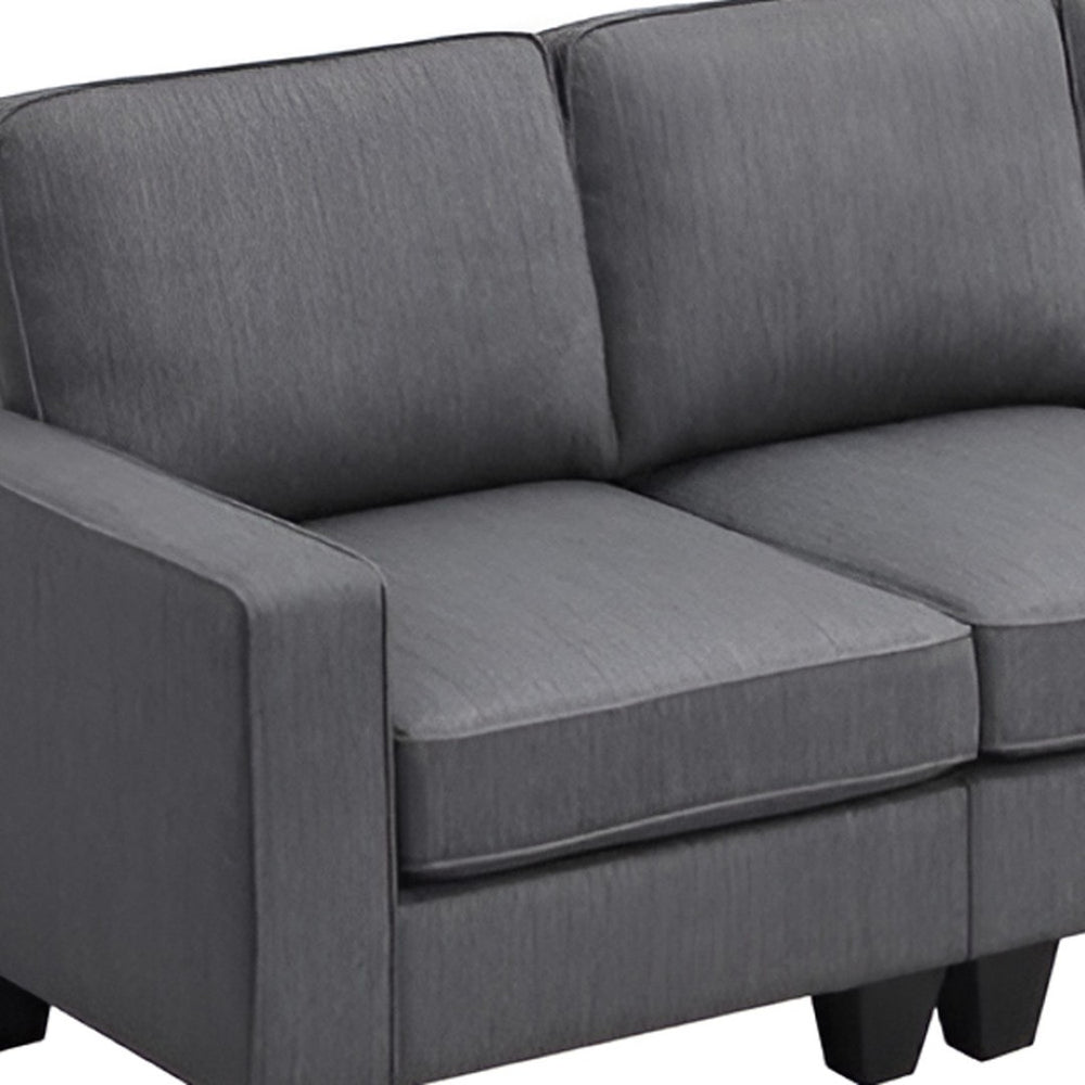 HomeRoots 79" Modern Dark Gray Modular Sofa with Black Legs - Stylish Comfort for Contemporary Living Spaces 568280