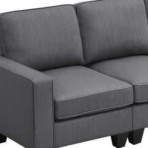 HomeRoots 79" Modern Dark Gray Modular Sofa with Black Legs - Stylish Comfort for Contemporary Living Spaces 568280
