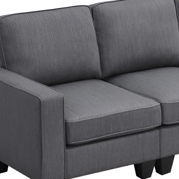 HomeRoots 79" Modern Dark Gray Modular Sofa with Black Legs - Stylish Comfort for Contemporary Living Spaces 568280