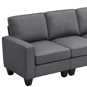HomeRoots 79" Modern Dark Gray Modular Sofa with Black Legs - Stylish Comfort for Contemporary Living Spaces 568280