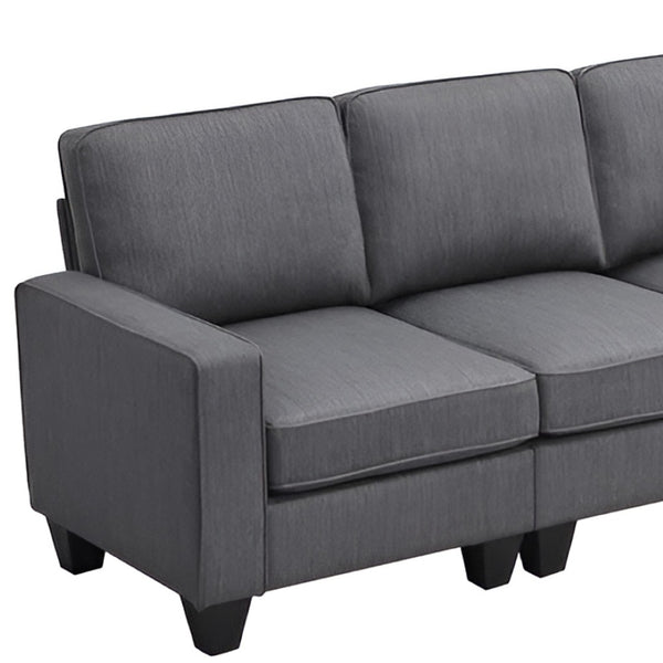 HomeRoots 79" Modern Dark Gray Modular Sofa with Black Legs - Stylish Comfort for Contemporary Living Spaces 568280