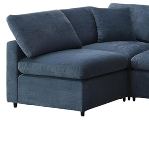 HomeRoots 65" Dark Blue Modular Sofa with Pocket-Spring Comfort, Armless Design & Removable Cushions for Flexibility 568281
