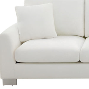 HomeRoots 55" White Fabric Modular Sofa - Stylish Armless Design with Black Legs for Modern Living Spaces 568283