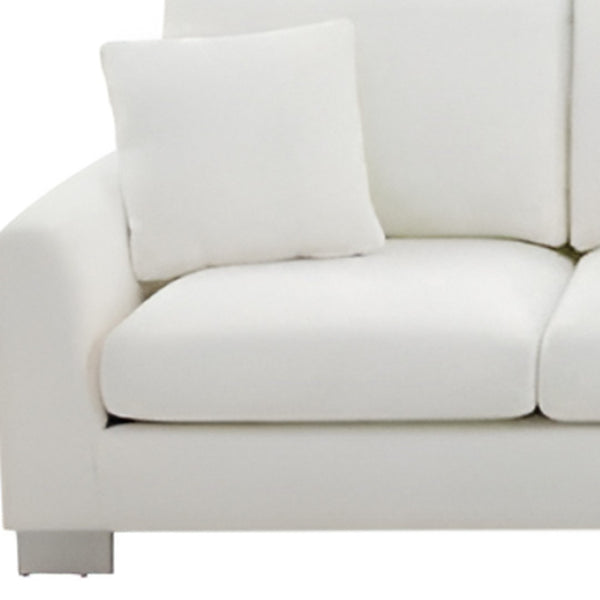HomeRoots 55" White Fabric Modular Sofa - Stylish Armless Design with Black Legs for Modern Living Spaces 568283