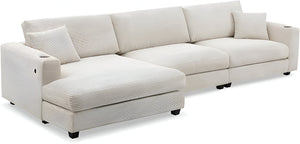 HomeRoots 54" Beige Modular Sofa with Removable Cushions, Black Legs - Stylish, Comfortable, Space-Saving Design 568284