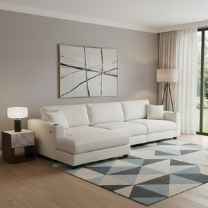 HomeRoots 54" Beige Modular Sofa with Removable Cushions, Black Legs - Stylish, Comfortable, Space-Saving Design 568284