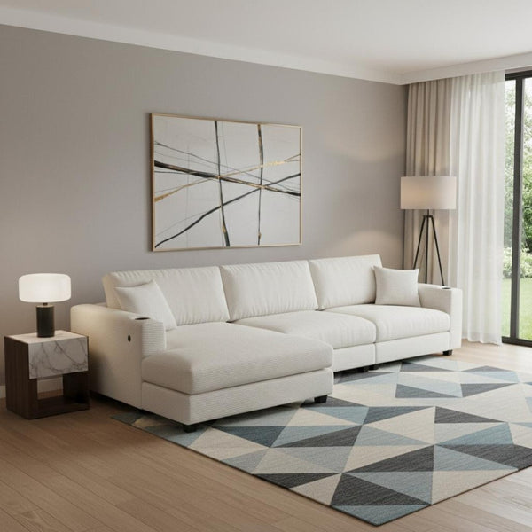 HomeRoots 54" Beige Modular Sofa with Removable Cushions, Black Legs - Stylish, Comfortable, Space-Saving Design 568284
