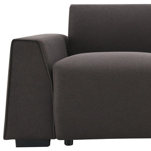 HomeRoots 36" Contemporary Dark Brown Fabric Sofa with Removable Cushions - Perfect for Small Spaces! 568285
