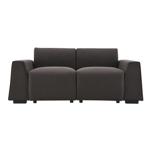 HomeRoots 36" Contemporary Dark Brown Fabric Sofa with Removable Cushions - Perfect for Small Spaces! 568285