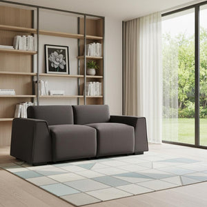 HomeRoots 36" Contemporary Dark Brown Fabric Sofa with Removable Cushions - Perfect for Small Spaces! 568285