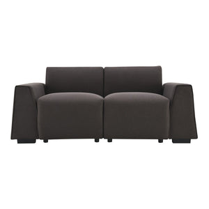 HomeRoots 36" Contemporary Dark Brown Fabric Sofa with Removable Cushions - Perfect for Small Spaces! 568285