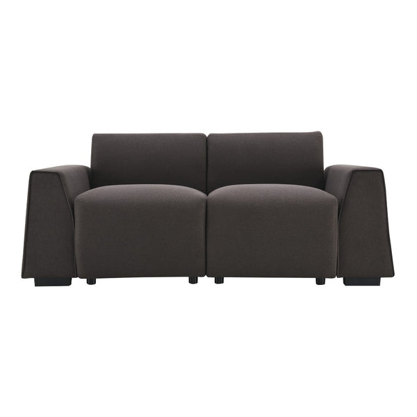 HomeRoots 36" Contemporary Dark Brown Fabric Sofa with Removable Cushions - Perfect for Small Spaces! 568285