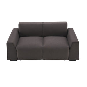 HomeRoots 36" Contemporary Dark Brown Fabric Sofa with Removable Cushions - Perfect for Small Spaces! 568285