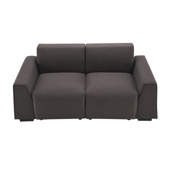 HomeRoots 36" Contemporary Dark Brown Fabric Sofa with Removable Cushions - Perfect for Small Spaces! 568285