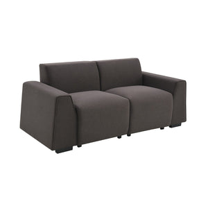HomeRoots 36" Contemporary Dark Brown Fabric Sofa with Removable Cushions - Perfect for Small Spaces! 568285