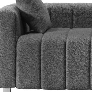 HomeRoots 30" Gray Fabric Modular Sofa - Stylish Armless Design with Black Legs for Modern Living Spaces 568286