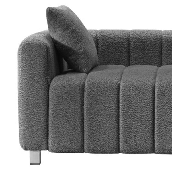 HomeRoots 30" Gray Fabric Modular Sofa - Stylish Armless Design with Black Legs for Modern Living Spaces 568286