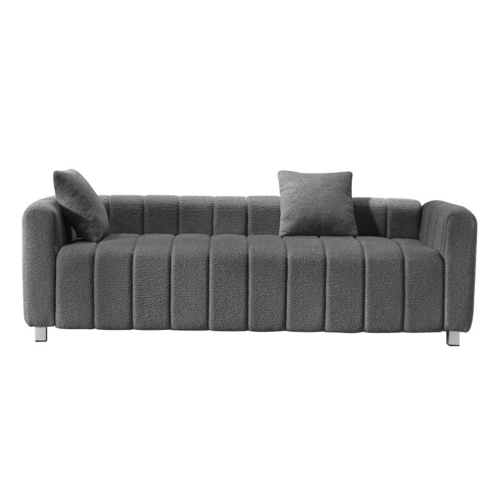 HomeRoots 30" Gray Fabric Modular Sofa - Stylish Armless Design with Black Legs for Modern Living Spaces 568286
