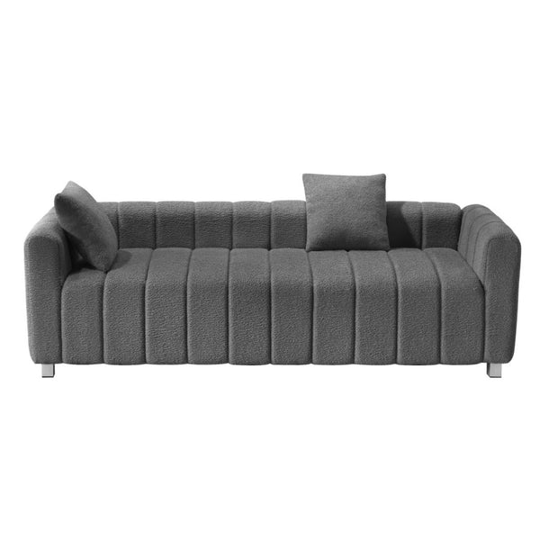 HomeRoots 30" Gray Fabric Modular Sofa - Stylish Armless Design with Black Legs for Modern Living Spaces 568286