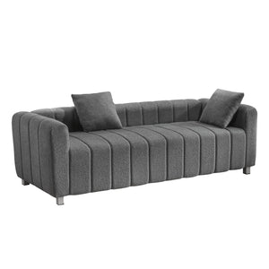 HomeRoots 30" Gray Fabric Modular Sofa - Stylish Armless Design with Black Legs for Modern Living Spaces 568286