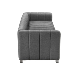 HomeRoots 30" Gray Fabric Modular Sofa - Stylish Armless Design with Black Legs for Modern Living Spaces 568286