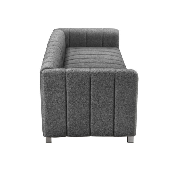 HomeRoots 30" Gray Fabric Modular Sofa - Stylish Armless Design with Black Legs for Modern Living Spaces 568286