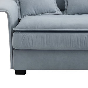 HomeRoots 66" Blue Modular Sofa with Sleek Black Legs – Contemporary Armless Design for Modern Living Spaces 568287