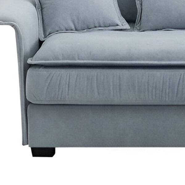 HomeRoots 66" Blue Modular Sofa with Sleek Black Legs – Contemporary Armless Design for Modern Living Spaces 568287