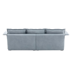 HomeRoots 66" Blue Modular Sofa with Sleek Black Legs – Contemporary Armless Design for Modern Living Spaces 568287