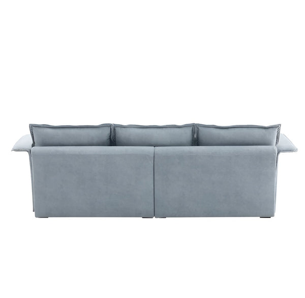 HomeRoots 66" Blue Modular Sofa with Sleek Black Legs – Contemporary Armless Design for Modern Living Spaces 568287