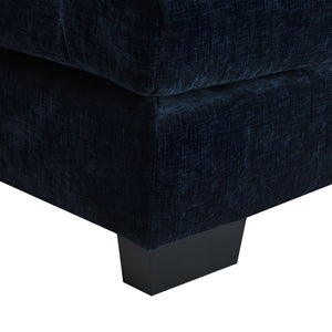 HomeRoots 55" Blue Fabric Modular Sofa with Pocket Spring Comfort, Removable Cushions & Sleek Black Legs 568288