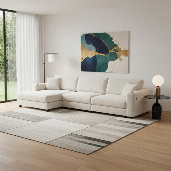 HomeRoots 54" Khaki Modular Sofa with Black Legs - Stylish Armless Design, Pocket-Spring Comfort & Versatility 568289