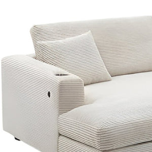 HomeRoots 54" Khaki Modular Sofa with Black Legs - Stylish Armless Design, Pocket-Spring Comfort & Versatility 568289