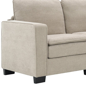 HomeRoots 89" Khaki Modular Sofa with Black Legs - Stylish Comfort for Modern Living Rooms & Flexible Layout Options 568292