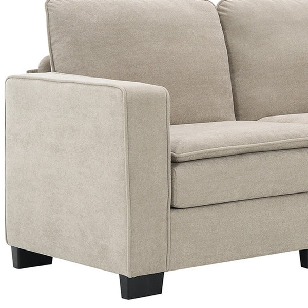 HomeRoots 89" Khaki Modular Sofa with Black Legs - Stylish Comfort for Modern Living Rooms & Flexible Layout Options 568292