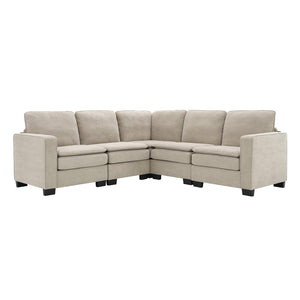 HomeRoots 89" Khaki Modular Sofa with Black Legs - Stylish Comfort for Modern Living Rooms & Flexible Layout Options 568292
