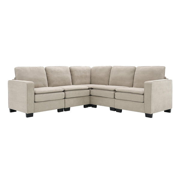 HomeRoots 89" Khaki Modular Sofa with Black Legs - Stylish Comfort for Modern Living Rooms & Flexible Layout Options 568292