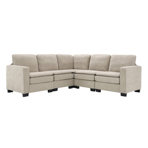 HomeRoots 89" Khaki Modular Sofa with Black Legs - Stylish Comfort for Modern Living Rooms & Flexible Layout Options 568292