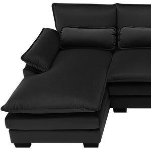 HomeRoots 55" Black Fabric Modular Sofa - Stylish Comfort, Durable Design, and Flexible Arrangements for Any Room 568293