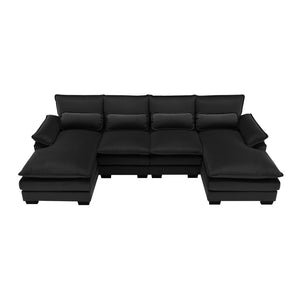 HomeRoots 55" Black Fabric Modular Sofa - Stylish Comfort, Durable Design, and Flexible Arrangements for Any Room 568293