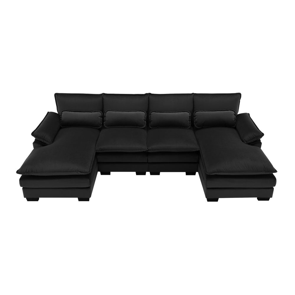 HomeRoots 55" Black Fabric Modular Sofa - Stylish Comfort, Durable Design, and Flexible Arrangements for Any Room 568293